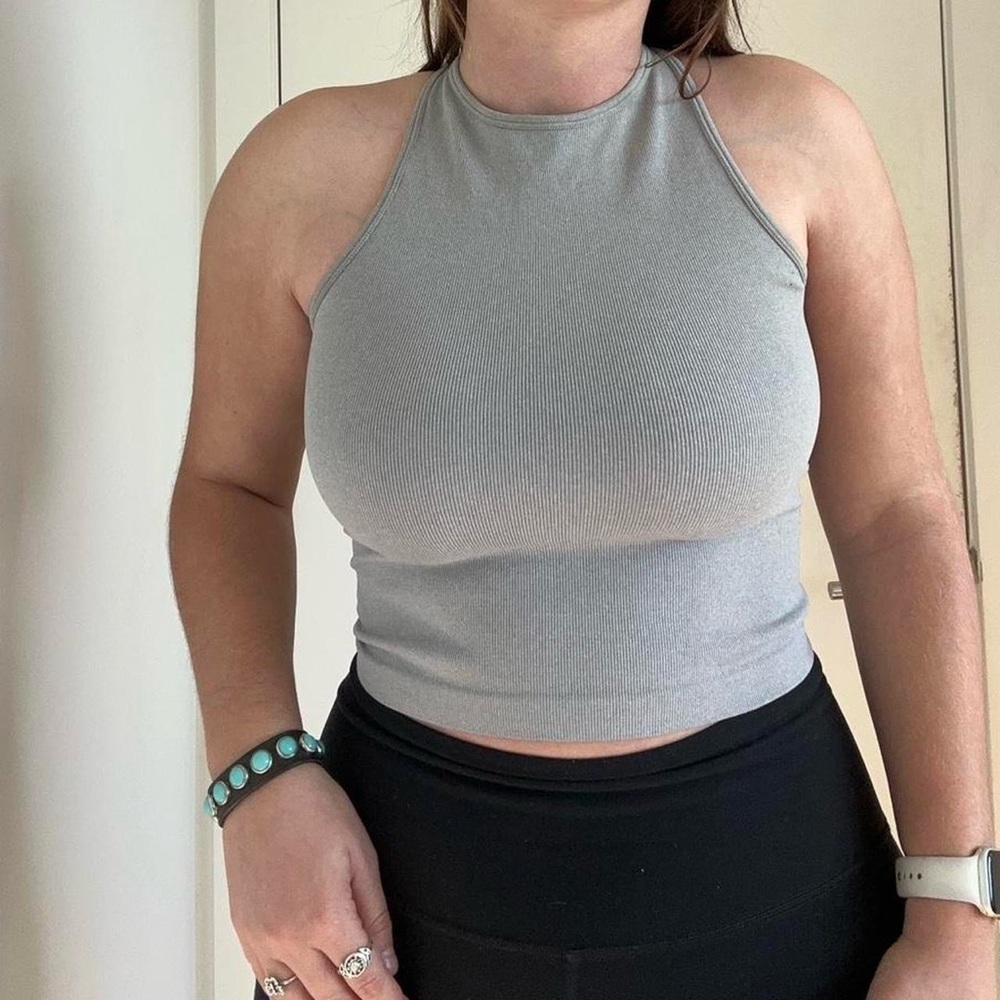 Free People High Neck Gray Tank Top!